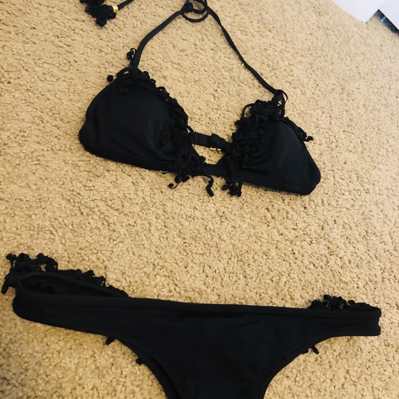 Victoria's Secret Black Fringe Bikini - Picture 2 of 3